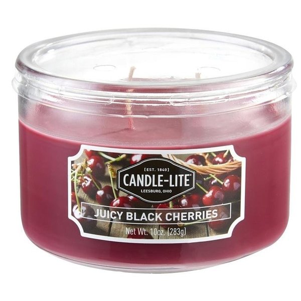 Candle-Lite Scented Terrace Jar Candle, Juicy Black Cherries Fragrance, Burgundy Candle 1879565